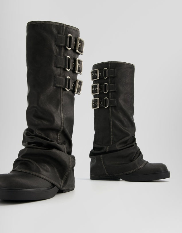 Slouchy Strap Boots