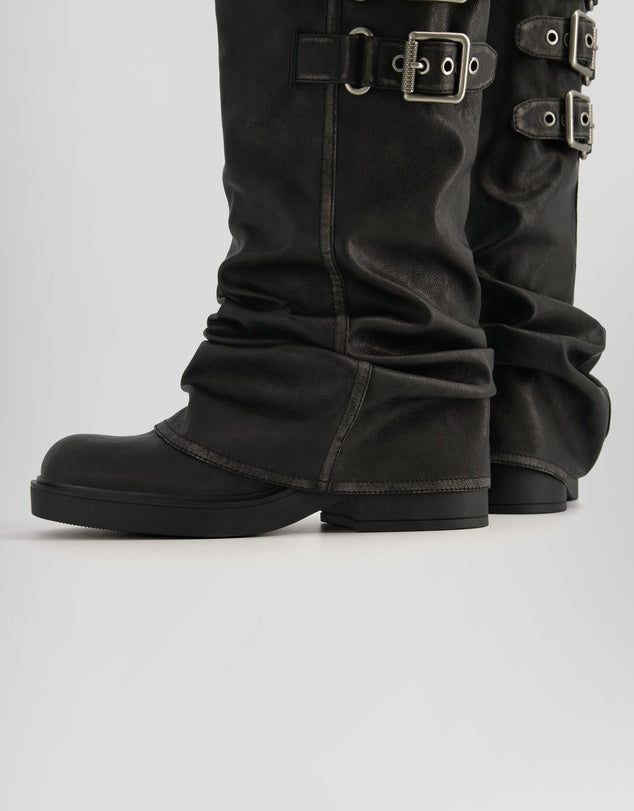 Slouchy Strap Boots