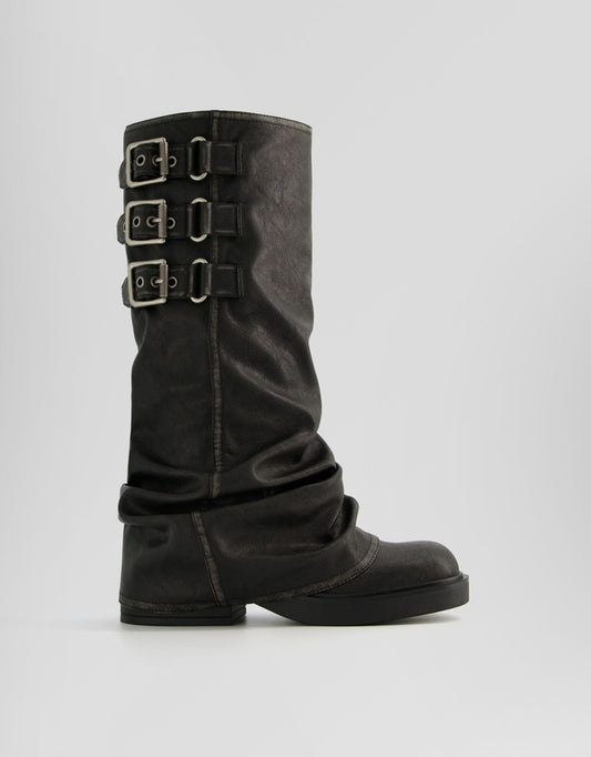 Slouchy Strap Boots
